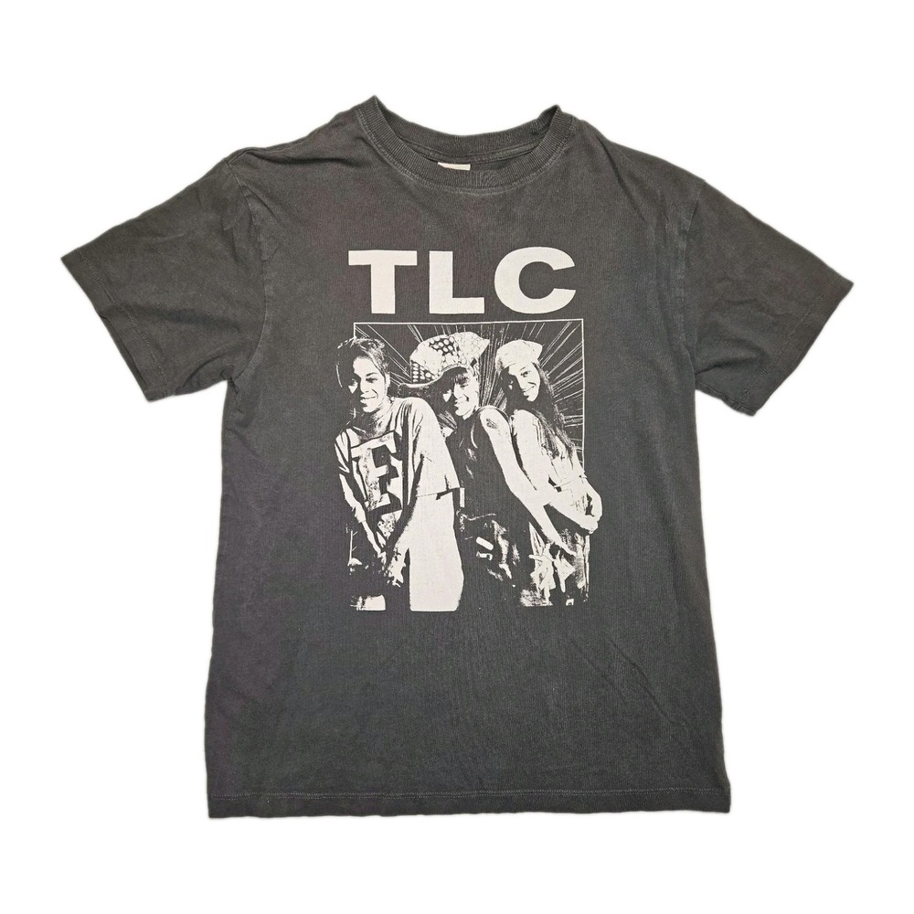 TLC Music Group Graphic T-Shirt Grey Short Sleeve Crew Neck Size XS